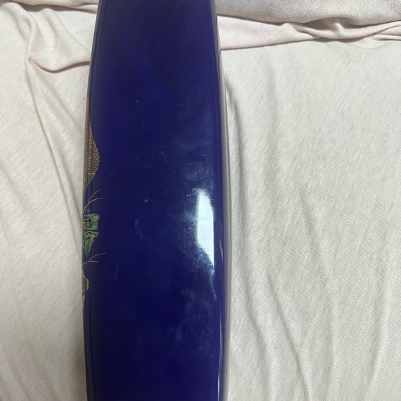 COBOLT blue Japanese peacock vase 11”/3” - Picture 3 of 6